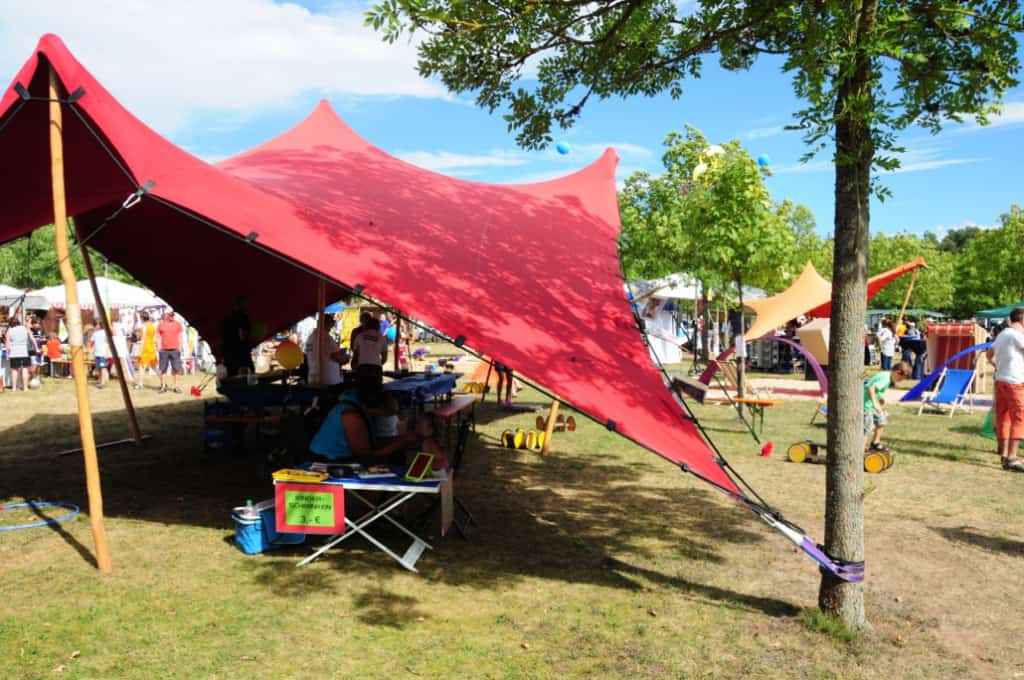 Tentickle Zelt als Sonnensegel für Kindergarten
