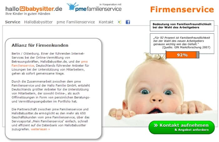 HalloBabysitter Firmenservice